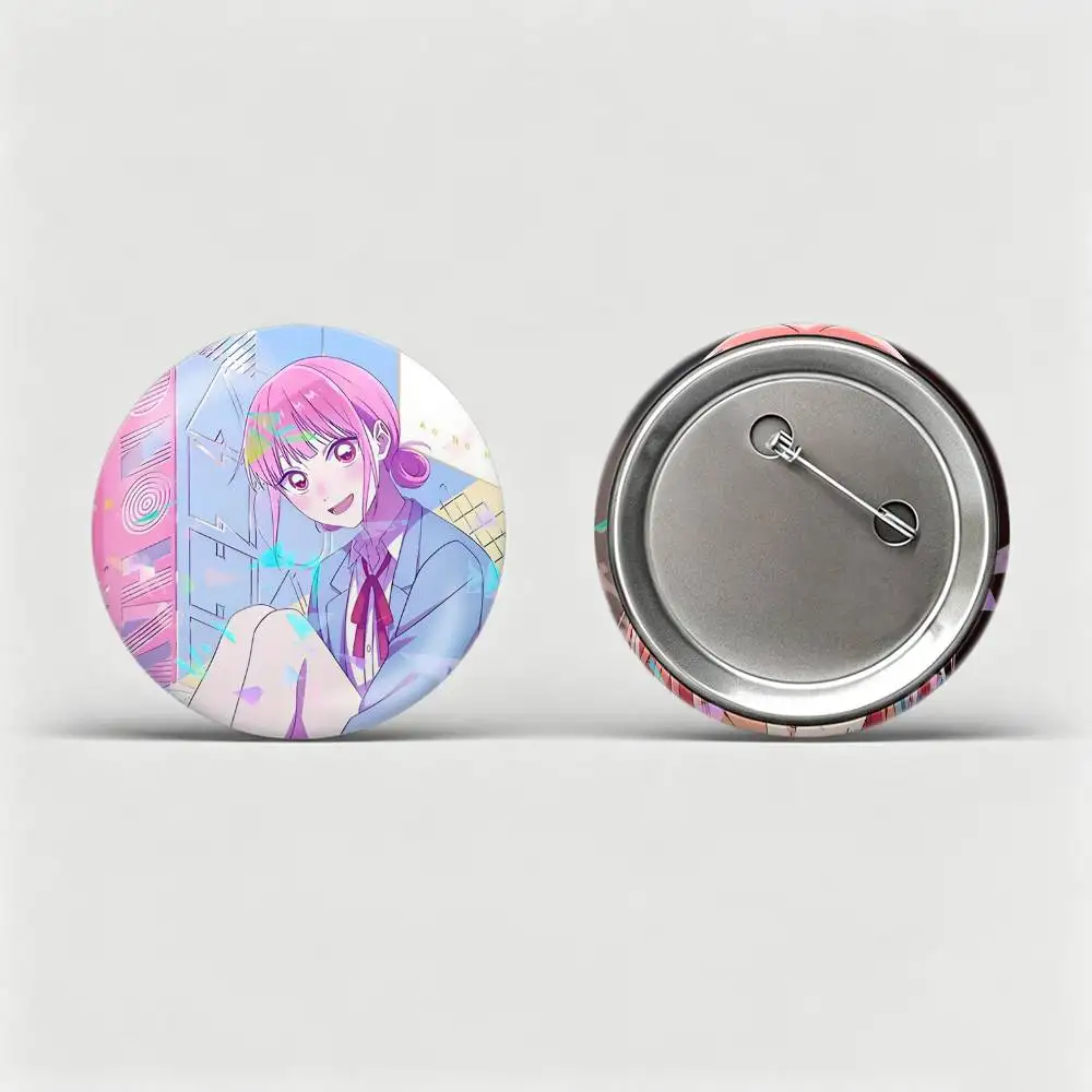 B-Blue Box H-Hina Chono  Badges Creative Tinplate Round Button PinsBrooch Badge Clothes Backpack Custom