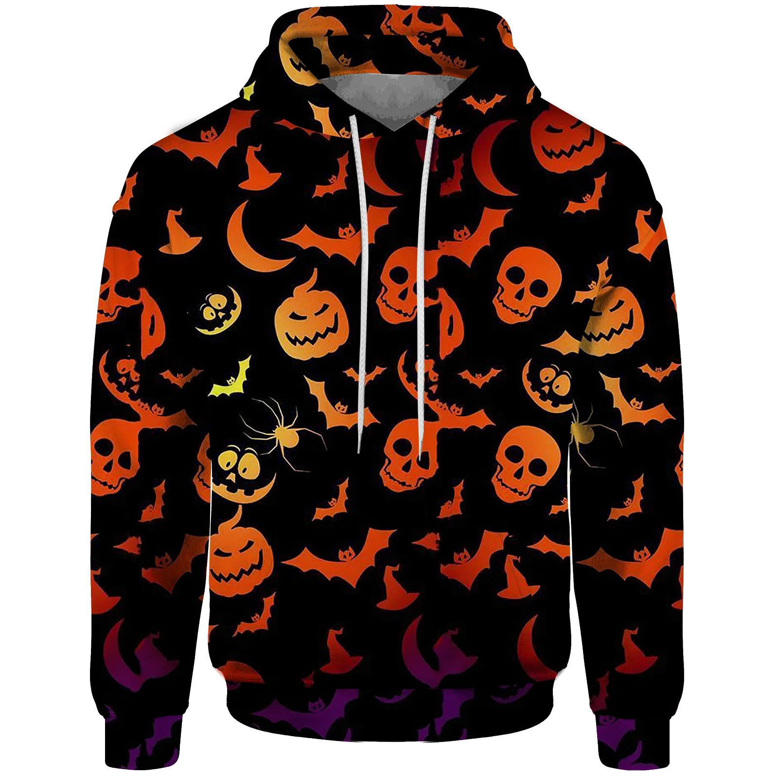 Skeleton Sweatshirt Male Bat Men's Hoodies Y2k Halloween 2024 Pumpkin 3D Printed Sweatshirt New in Sweatshirts for Men Aethic