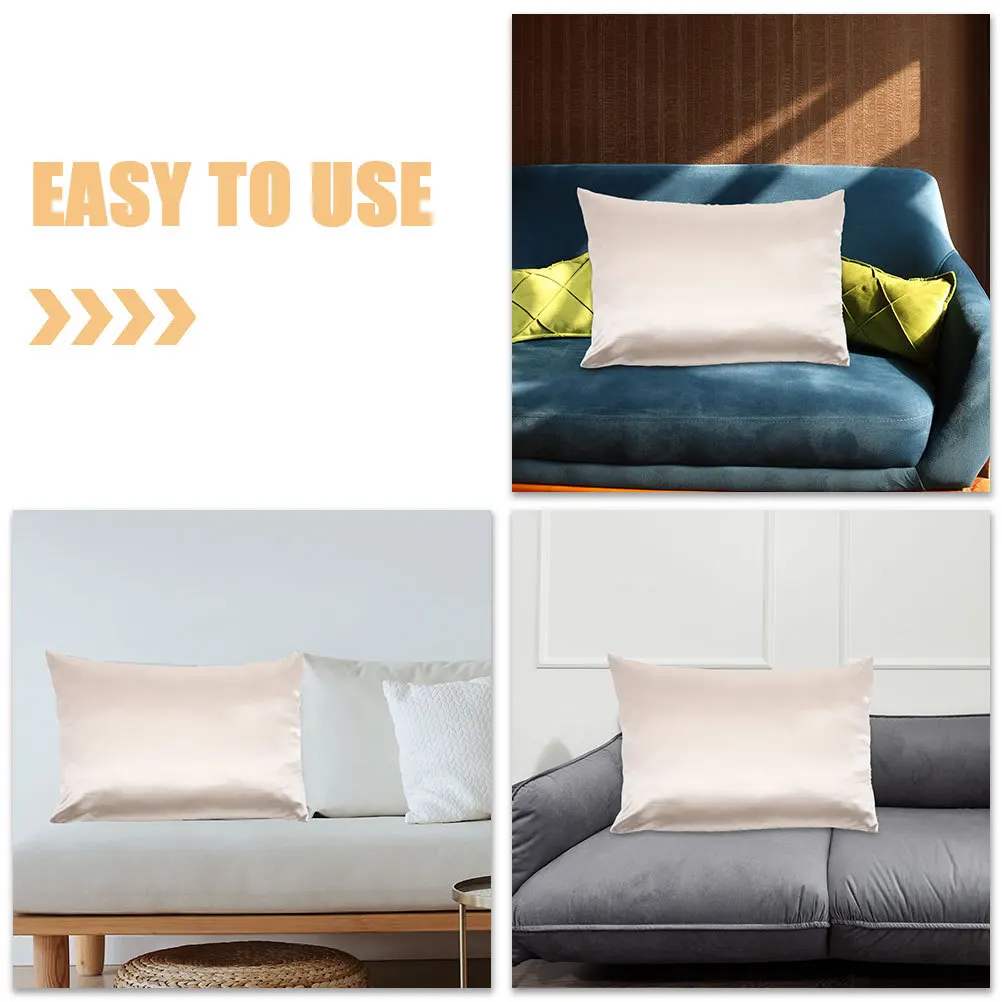 

1Pair Ice Silk Cooling Pillow Covers Polyester Pillowcases Bedroom Cushion Cases Skin-Friendly Comfortable Zipper Design