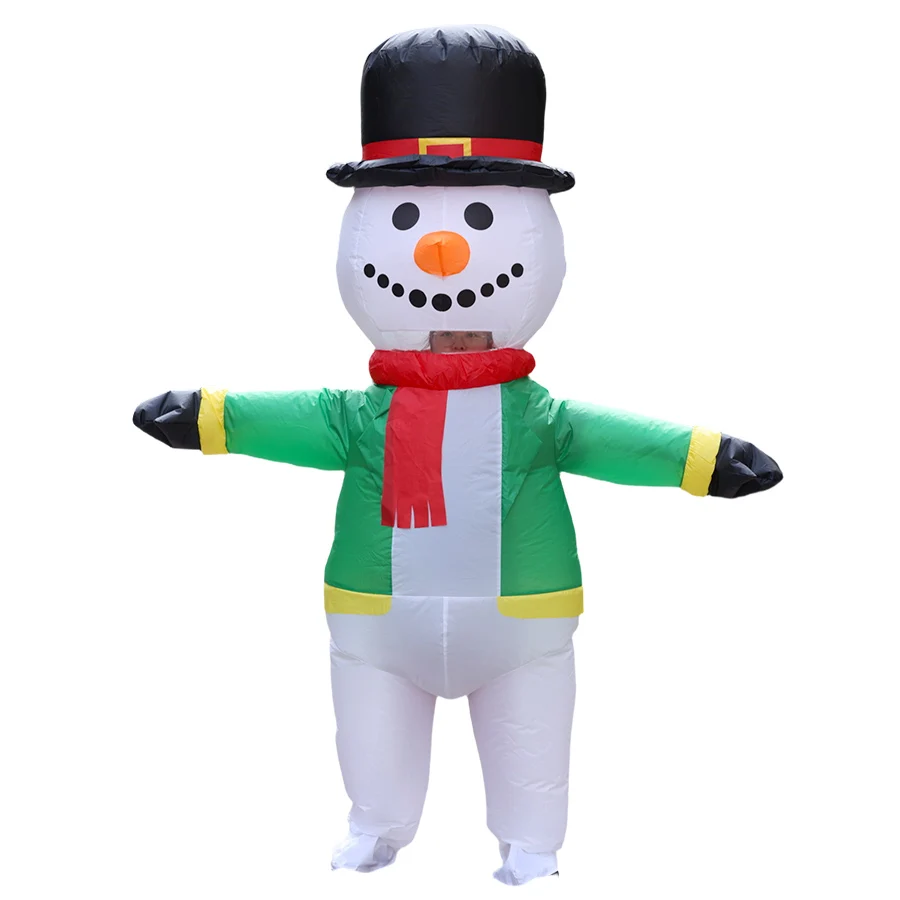 Aufblasbares Weihnachtsschneemann-Cosplay-Kostüm für Erwachsene, Maskottchen-Thema, lustig, jährliche Party, niedliches Performance-Kostüm