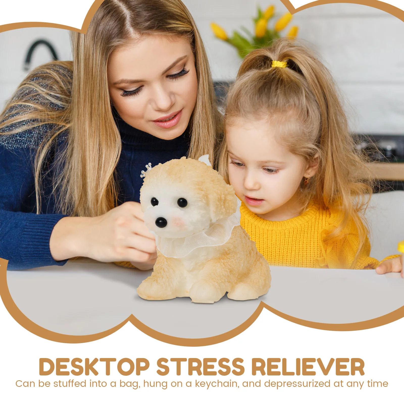 2-teiliges Entpacken-Spielzeug, Squishy-Hundespielzeug, bezaubernder Squeeze-Hund, realistischer Squishy-Welpen-Stressabbau-Spielzeug für Erwachsene und Kinder, Entspannung, Kneifen