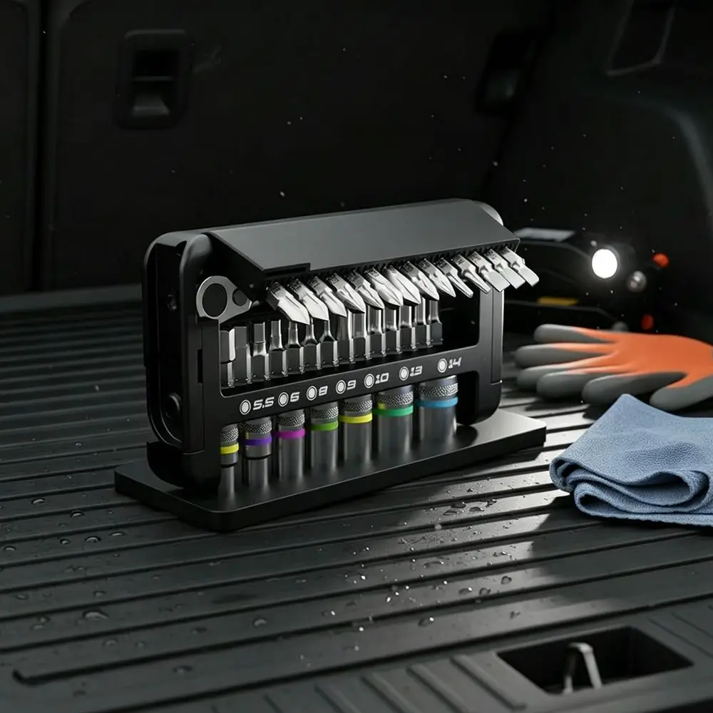 38PCS Chrome-Vanadium Steel Ratchet Socket Wrench Set Rainbow Sleeves 38 in 1 Quick Ratchet Wrench Set Precise Design