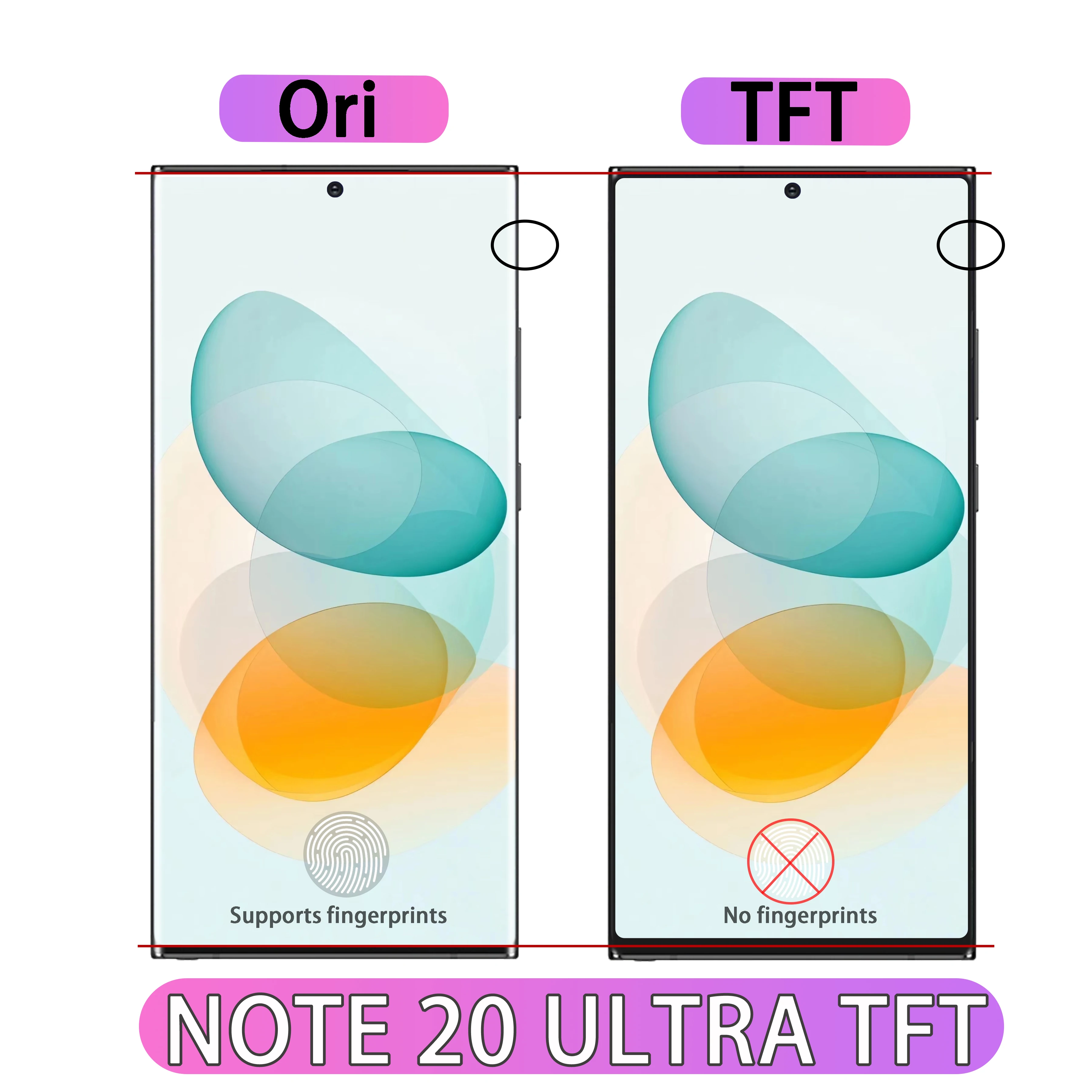 TFT Quality Note 20 Ultra LCD For Samsung Galaxy Note20 Ultra Display N985 N986B  Touch Screen Digitizer Assembly  Replacement