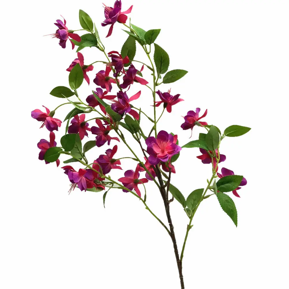 One Silk Forsythia Viridissima Lindl Flower with Long Stem Artificial Plant Golden Bell Tree Branch