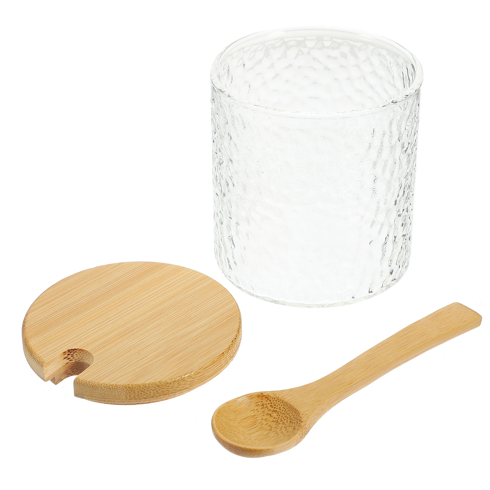 

Glass Seasoning Container Transparent Spice Jar Storage Canister Spoon Included Sugar Salt Holder