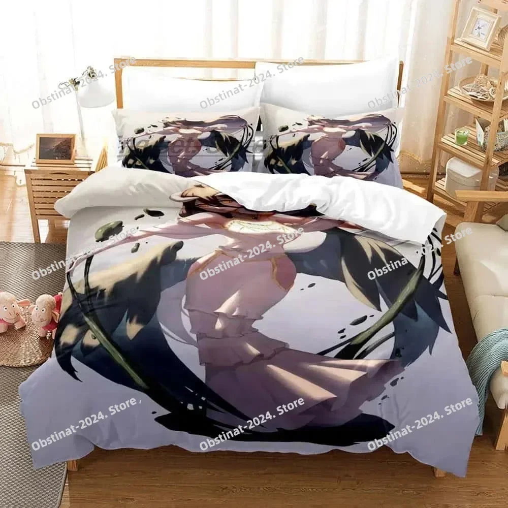 موضة أفرلورد طقم سرير واحد التوأم كامل الملكة الملك الحجم طقم سرير الكبار طفل غرفة نوم حاف طقم أغطية ثلاثية الأبعاد طباعة الهيكل العظمي أنيمي #6