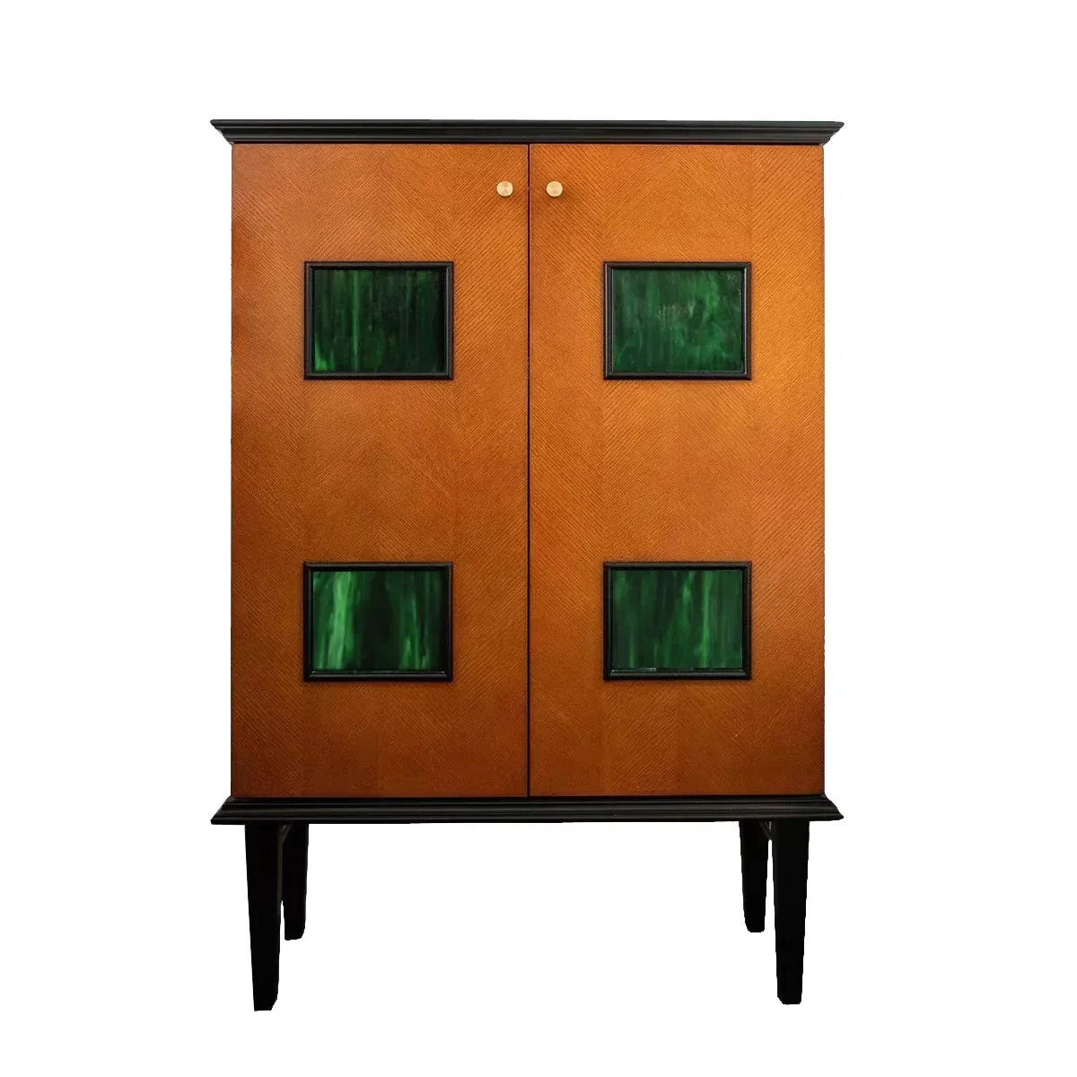 

French retro style dining side locker medieval solid wood Nanyang style entrance cabinet