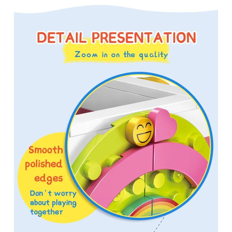 Blocchi da costruzione portapenne arcobaleno per bambini, ornamenti regalo per assemblaggio di piccole particelle fai-da-te per ragazzi e ragazze