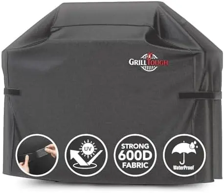 

Чехол для гриля GrillTough 58 дюймов, усиленный, водонепроницаемый и устойчивый к УФ-излучению, для грилей Weber, Charbroil