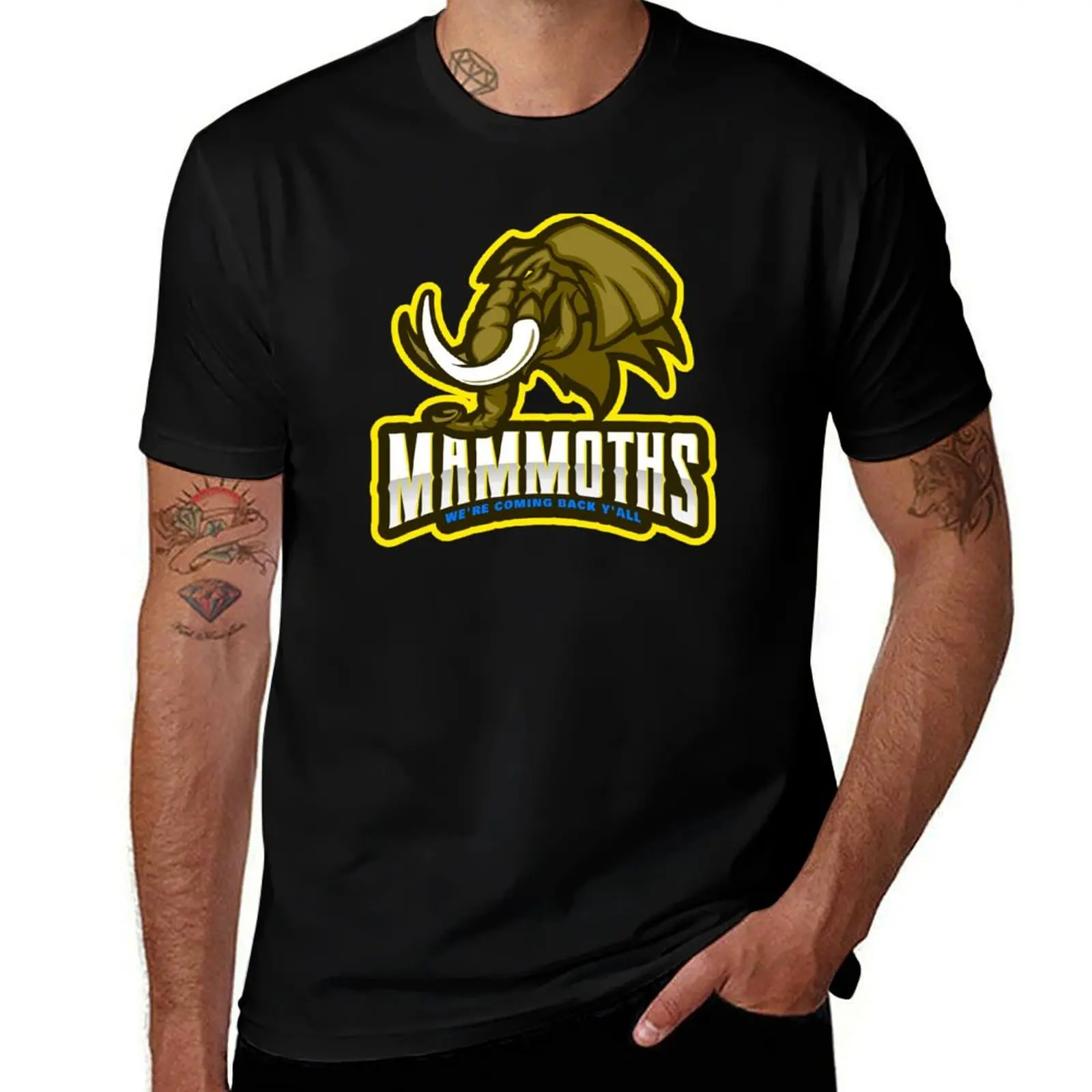 

Mammoths We're Coming Back Y'all T-Shirt shirts graphic tees graphic t shirt vintage funny shirt cotton Men's cotton t-shirt