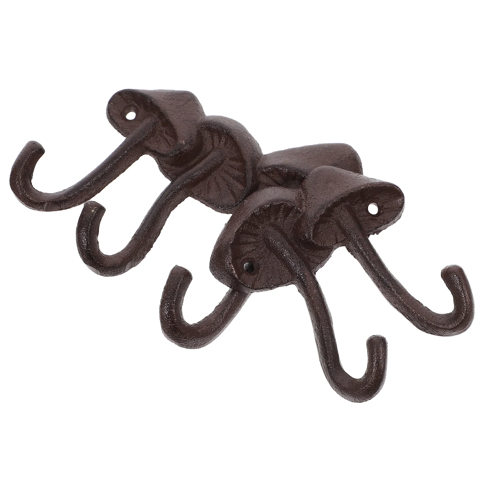 

2 Pcs Utensil Hanging Mount Towel Hooks Key Cast Iron Mushroom Retro Wall Vintage Coat Hanger