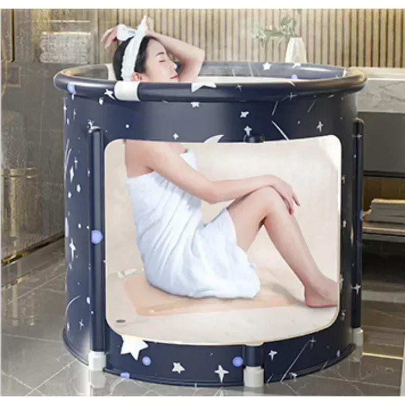 Portable Collapsible Bath Bucket Bathtub Large Capacity Bathroom Ice Bath Winter Shower Bathing Artifact Free Installation