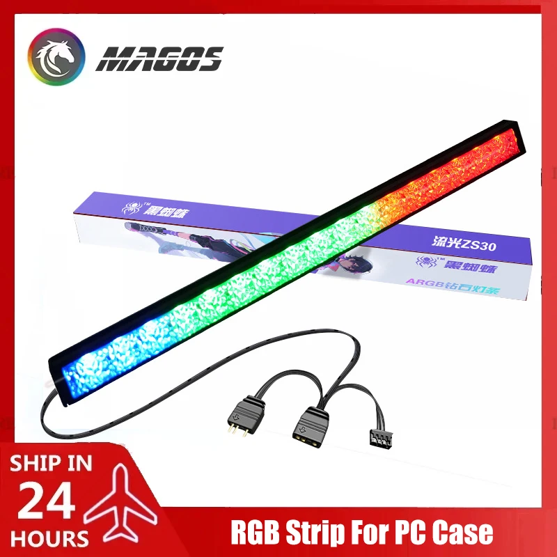 

Магнитная светодиодная лента 29 см, дизайн «Бриллиант», 5В ARGB Symphony, атмосферная подсветка для корпуса ПК, совместима с ASUS AURA SYNC