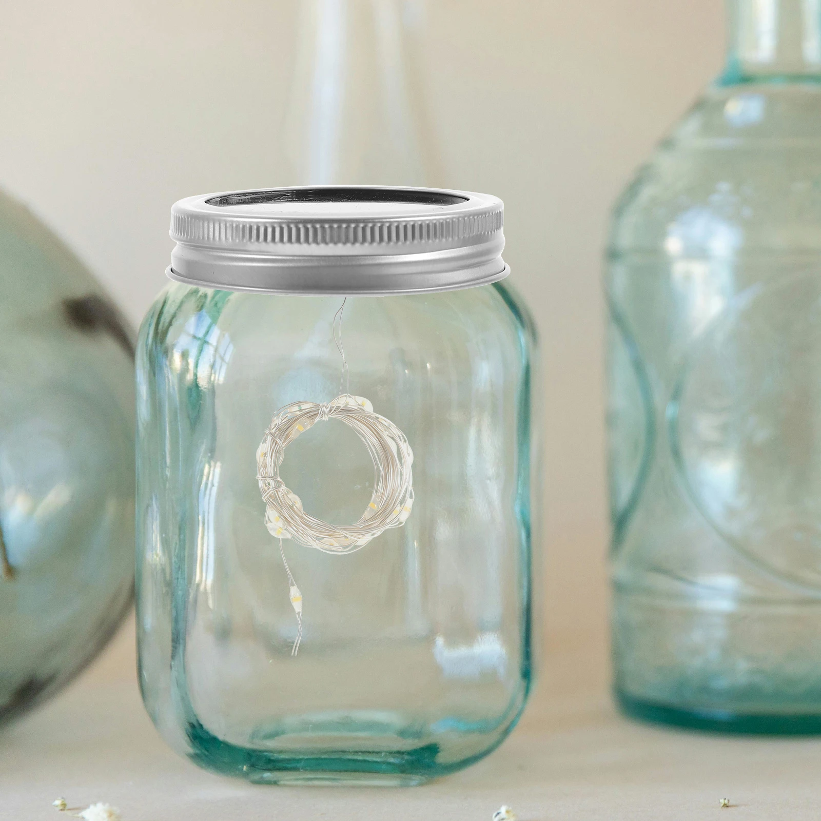 

Bottle Cap String Lights Jar Solar for outside Led Fairy Outdoor Garden Crack
