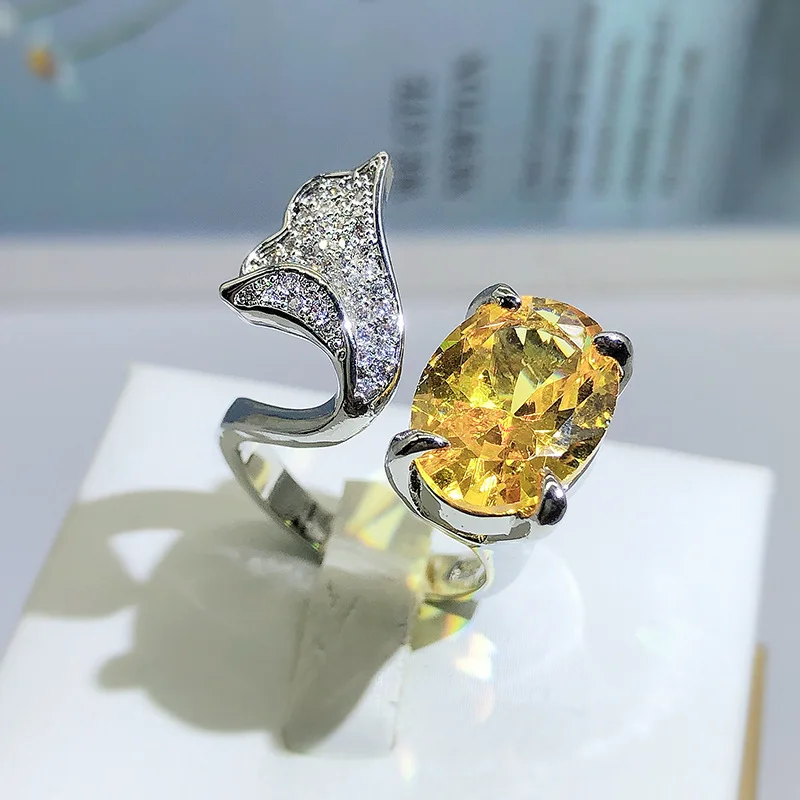 

Delicate Irregular Sapphire Pink Topaz Water Drop Pear-Shaped Couple Ring For Women Flower Opening Adjusted Gift Party Jewelry