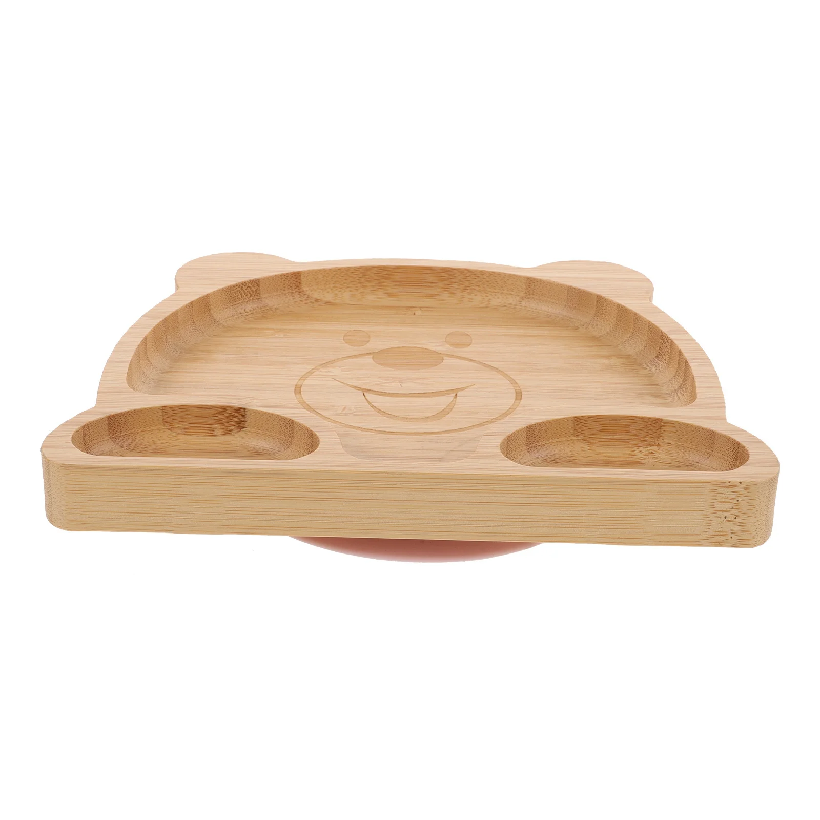 

Baby Suction Plate Bamboo Divided Plates Cartoon Toddler Plate Non Slip Kids Tableware Safe Silicone Material Long Time Use