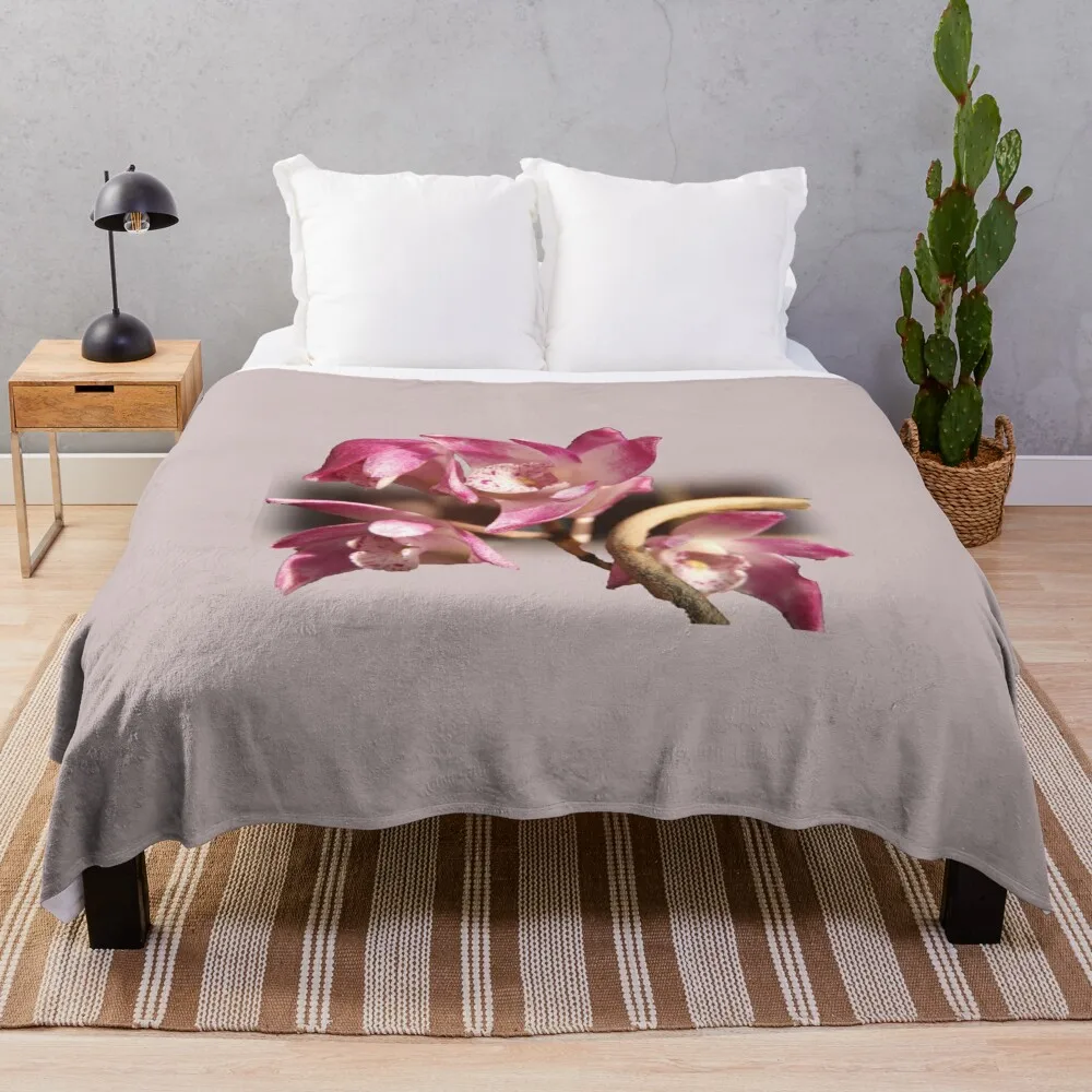 orchid 3 Throw Blanket Cute Winter beds For Decorative Sofa Nap Blankets