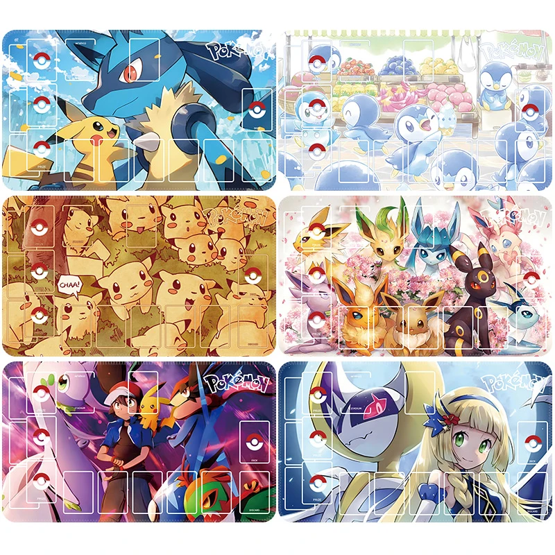 

Eevee Psyduck Charizard Lucario PTCG DIY self-made Anime Game Battle card Rubber Card Pad Mouse Pad Keyboard Pad 600*350*2mm