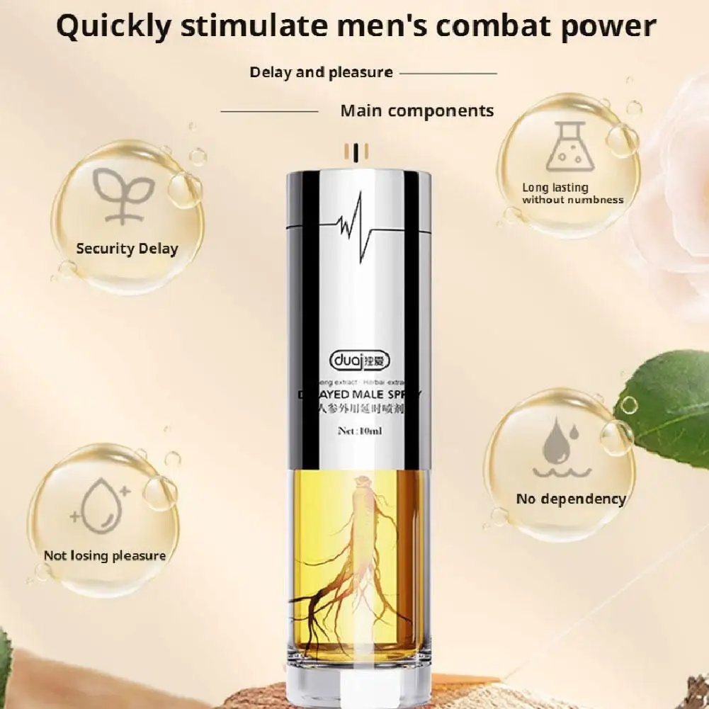 10ml Ginseng Men's Delay Spray Long Lasting 60 Minutes Anti Premature Ejaculation Fast Erectile Male Sex Enhancement Product