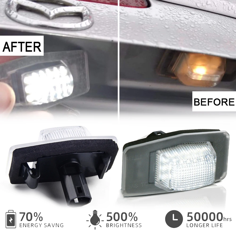 

18SMD LED Backup License Plate Number Light for Mazda 323 Protege Protege5 Allegro Familia Miata MX-5 Roadster MPV MK2 Tribute