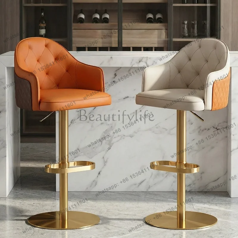 LJY Modern Luxury Bar Chairs Designer Nordic Relaxing Restaurant With Back Bar Chairs Luxury Comfortable Banqueta Unique Furnitu