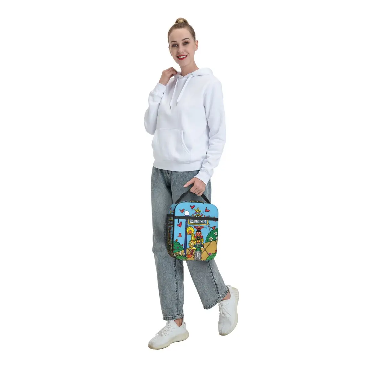 مخصص كوكي الوحش صناديق الغداء القابلة لإعادة الاستخدام النساء مقاوم للماء الأطفال التلفزيون الحرارية برودة الغذاء معزول حقيبة الغداء المدرسة #6