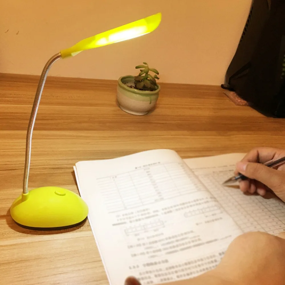 LED Desk Light Table Lamp Reading Book Light 3xAAA Battery Desk Lamp Mini White Warm Eye Protection Student