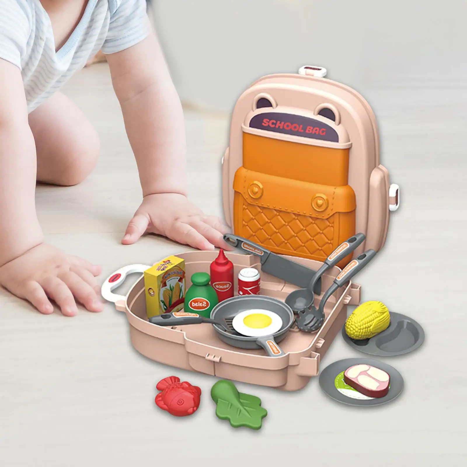 Role Play Toy Preschool Learning Creative Education Portable Toy Bag Kids Pretend Toy for Girls Boys Children Kids Holiday Gifts