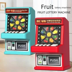 Mini Fruit Lottery Machine Table Toys Multiplayer Retro Competition Party Desktop Game Toy Cartoon Slot Machine Toy Gift for Kid