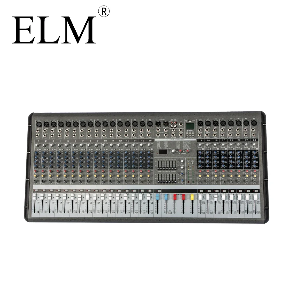 Professional Audio Mix-er ELM PMR-2460 Best DJ Mixer Professional Digital Echo Mix-er Power Amplifier USB Interface Controller