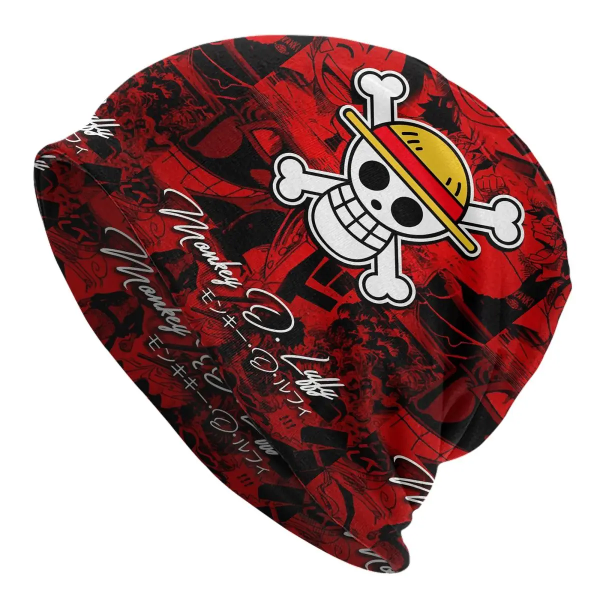 

Women Men One Piece Anime Manga Luffy Chemo Beanie Cap Accessories Warm Headwear Bonnet Knitting Hats Gift for Birthday