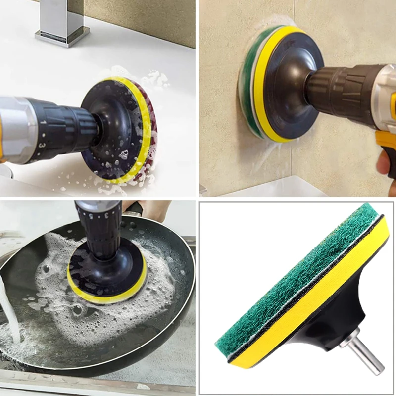 30 Stück Drill Clean Pad Vlies Schleif scheibe grob bis fein Schnellwechsel-Scheuer schwamm – Detail 2