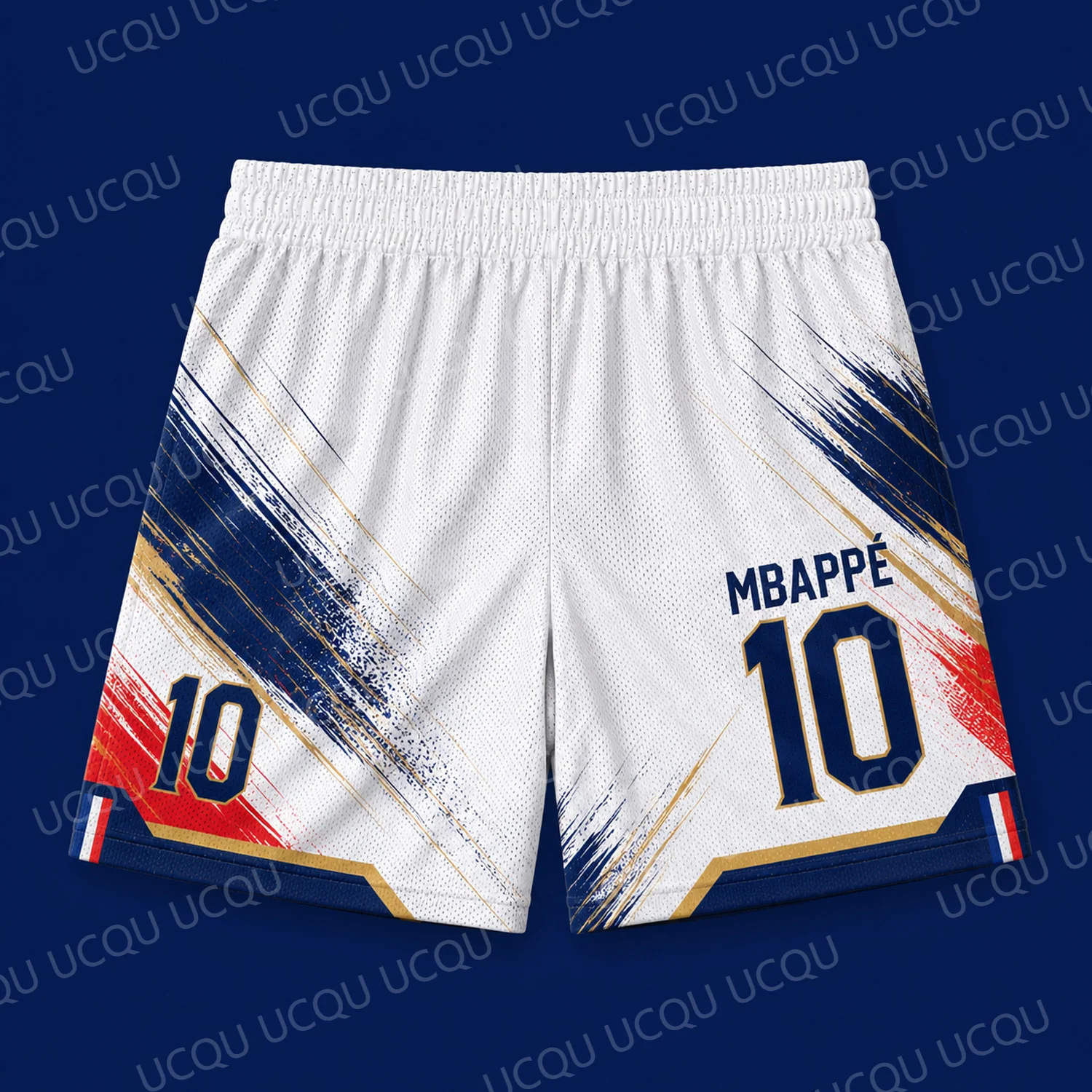 Sports Equipment For Kindergarten - Mbappe 10 Basketball-Shorts, weißes Mesh, sportliche