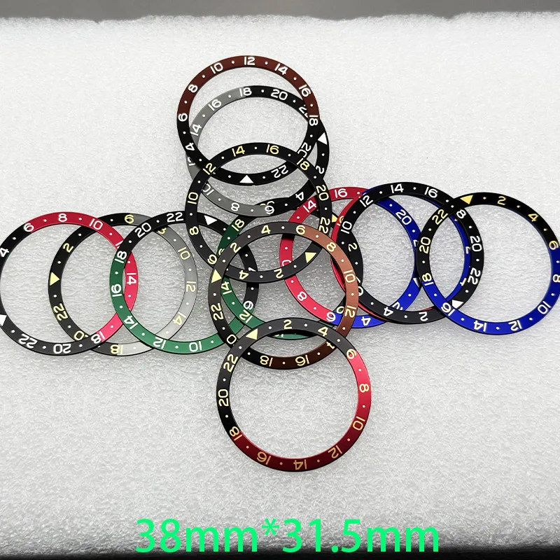 SKX007 38mm Bezel Insert Aluminium Ring SKX Flat Bezel SRPD Man Watch Cases Replace Parts,Size 38mm*31.5mm with Sticker Install