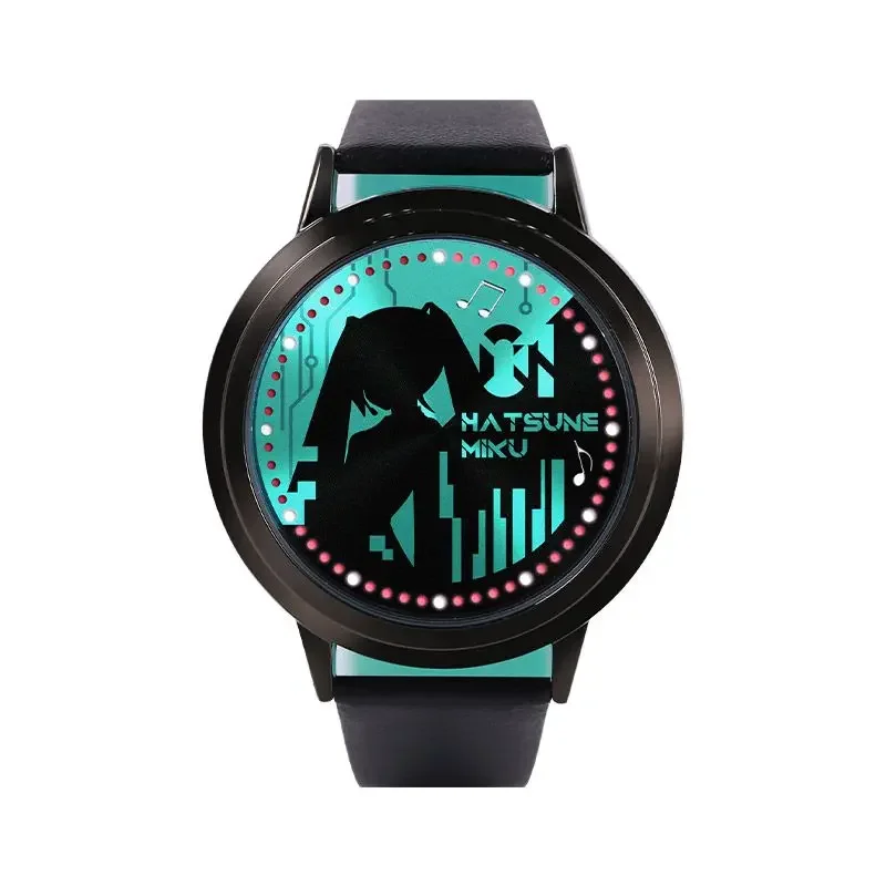 Hatsune Miku anime peripheral watch creative cute cartoon two-dimensional mirror sound bell student LED electronic watch gift