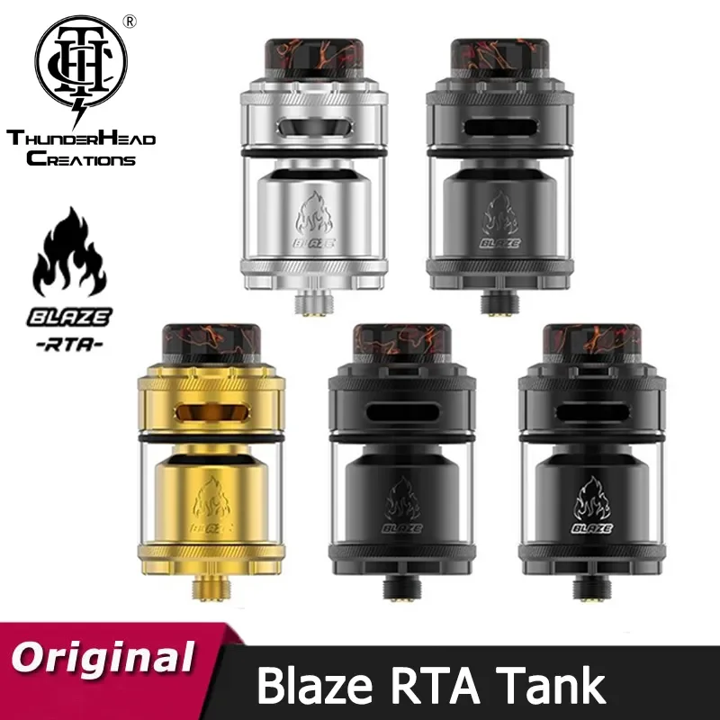 

Genuine Thunderhead Creations Blaze RTA Vape Tank Atomizer 26mm 2ml/5ml Capacity 810 Drip Tip Dual Coil Vaporizer Vaper Ecigs