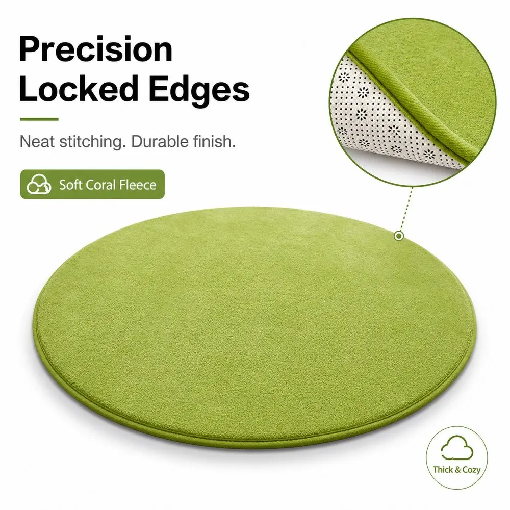 High Quality Soft Living Room Rugs Non Slip 40cm Round Carpet Solid Color Thickened Foot Mat For Living Room Home Decor Bedroom