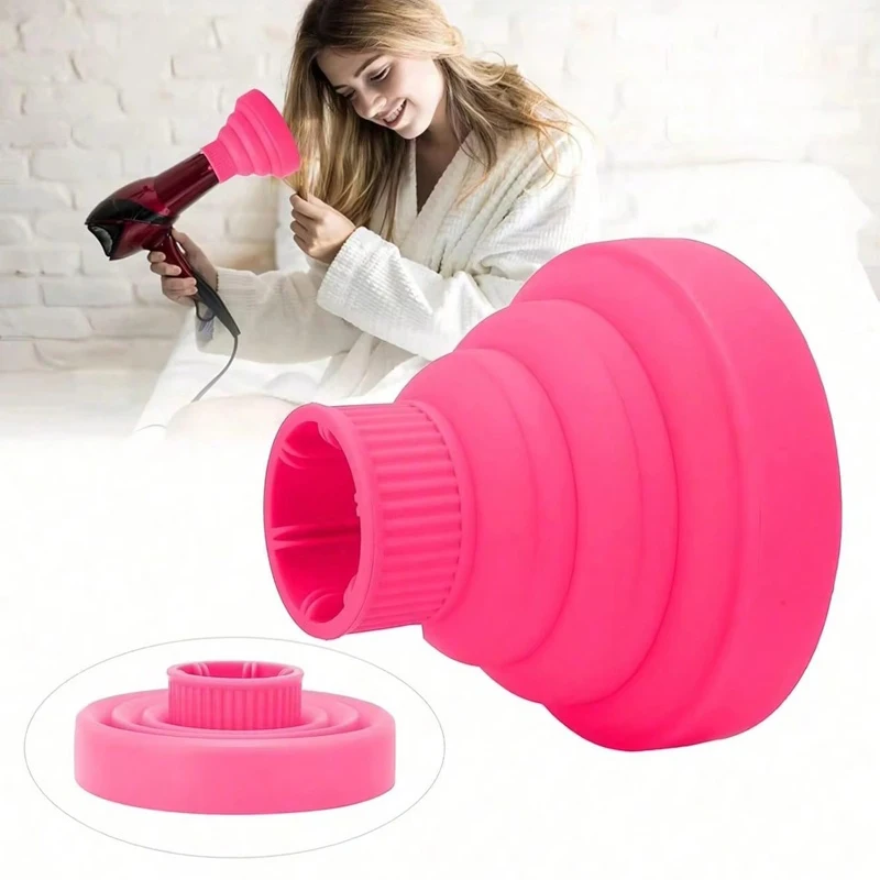 1pc Universal Silicone Hair Dryer Diffuser Cover Adjustable Heat-Resistant Accessories Used To Define Curly And Frizzy Control