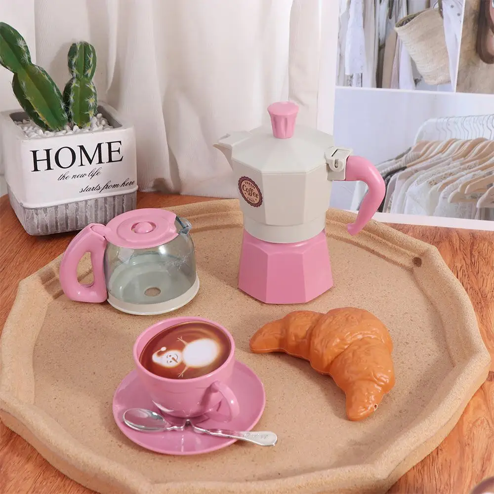 Coffee Machine Simulation Coffee Set Kettle Snack Pretend Play Play House Toy Kitchen Toy Education Afternoon Tea Toy DIY Toy