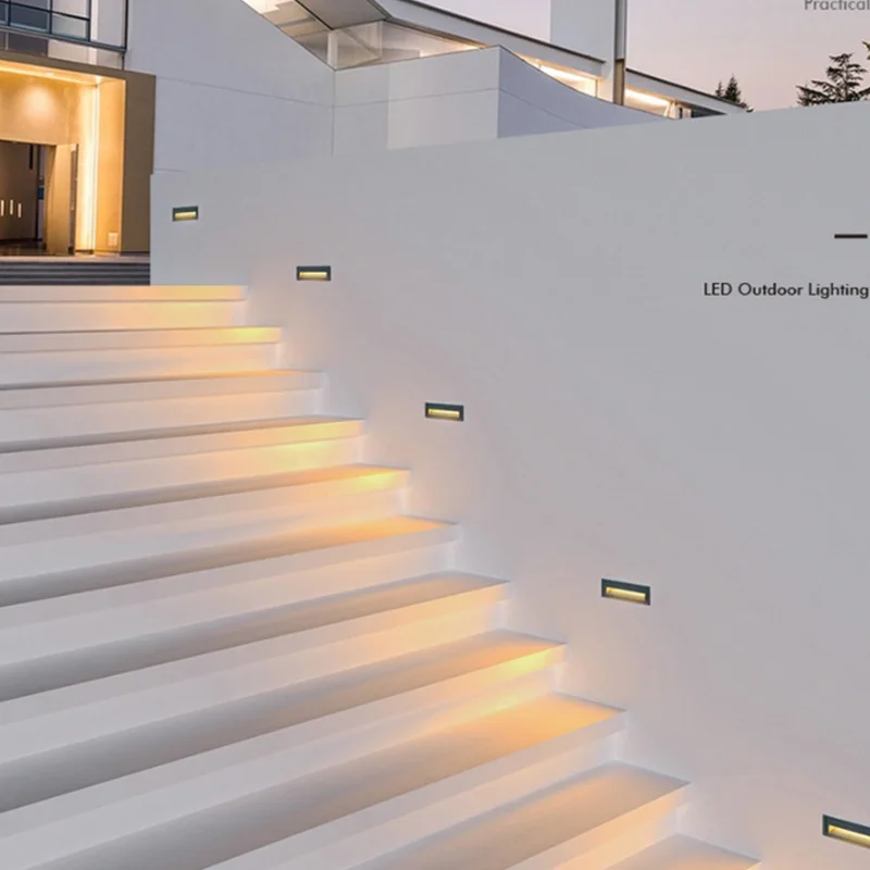 

5W 10W Outdoor Wall Lamp Waterproof IP65 Led Stair Light DC12V Exterior Lighting for Terrace Porch AC220V110V Luminaire Recessed