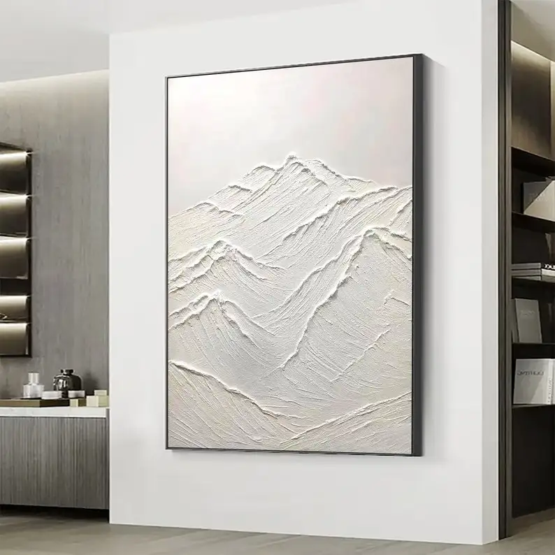 

Hand-Painted Modern Abstract Mountain Textured Oil Painting Frameless Minimalist Style Canvas Oil Artworks for Living Room Decor