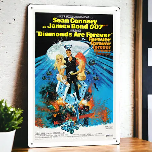 Diamonds Are Forever (1971) Metal Movie Poster Tin Sign Plaque Film 8