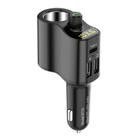FM Transmitter Wireless Car Kit Handsfree Car Music Player Dual USB Type C Charging Car Phone Charger Voltage Detection