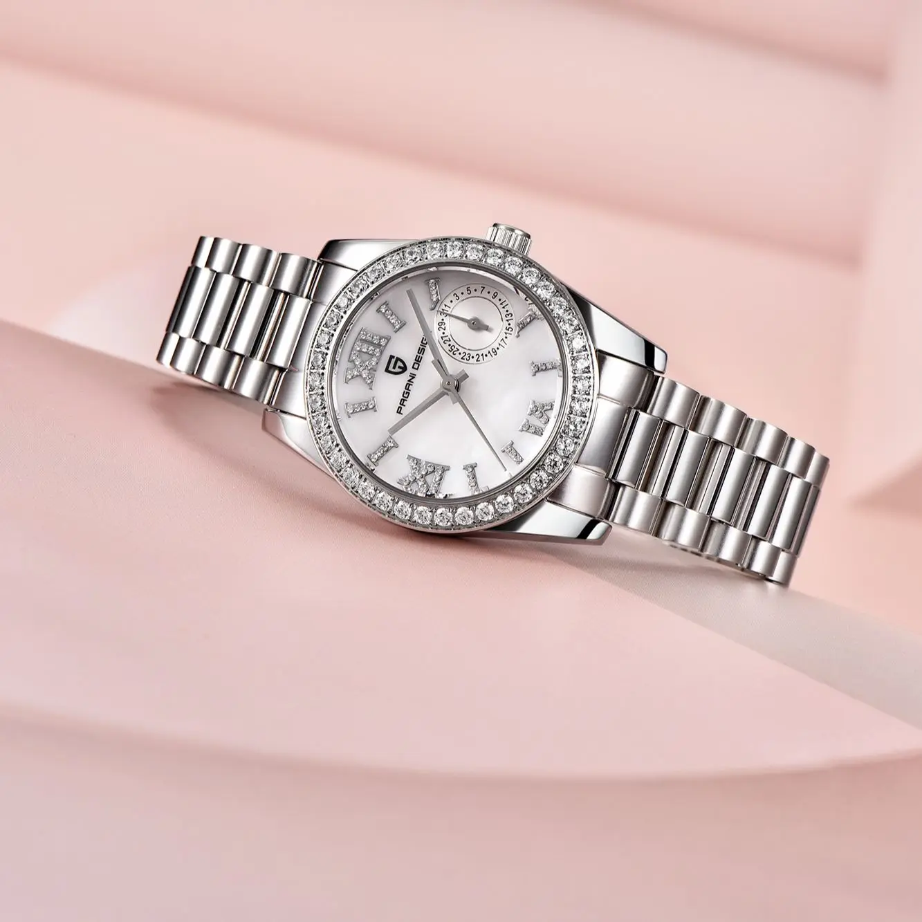 2023 New Fashionable PAGANI DESIGN Commercial Affairs Women Diamond Quartz Sapphire Glass Exquisite and Elegant Women gift Watch