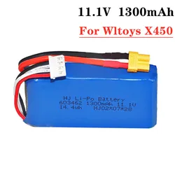 Batteria lipo 3s batteria Lipo 11.1V 1300mAh per XK X450 FPV RC Drone pezzo di ricambio 11.1v batterie ricaricabili XT30 per Wltoys X450