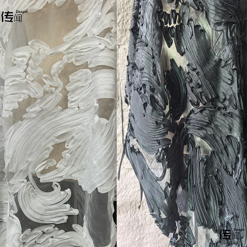 

Новая тисненая плиссированная ткань в китайском стиле для украшения торжественного платья ручной работы своими руками Hanfu, дизайнерское шитье своими руками на метр