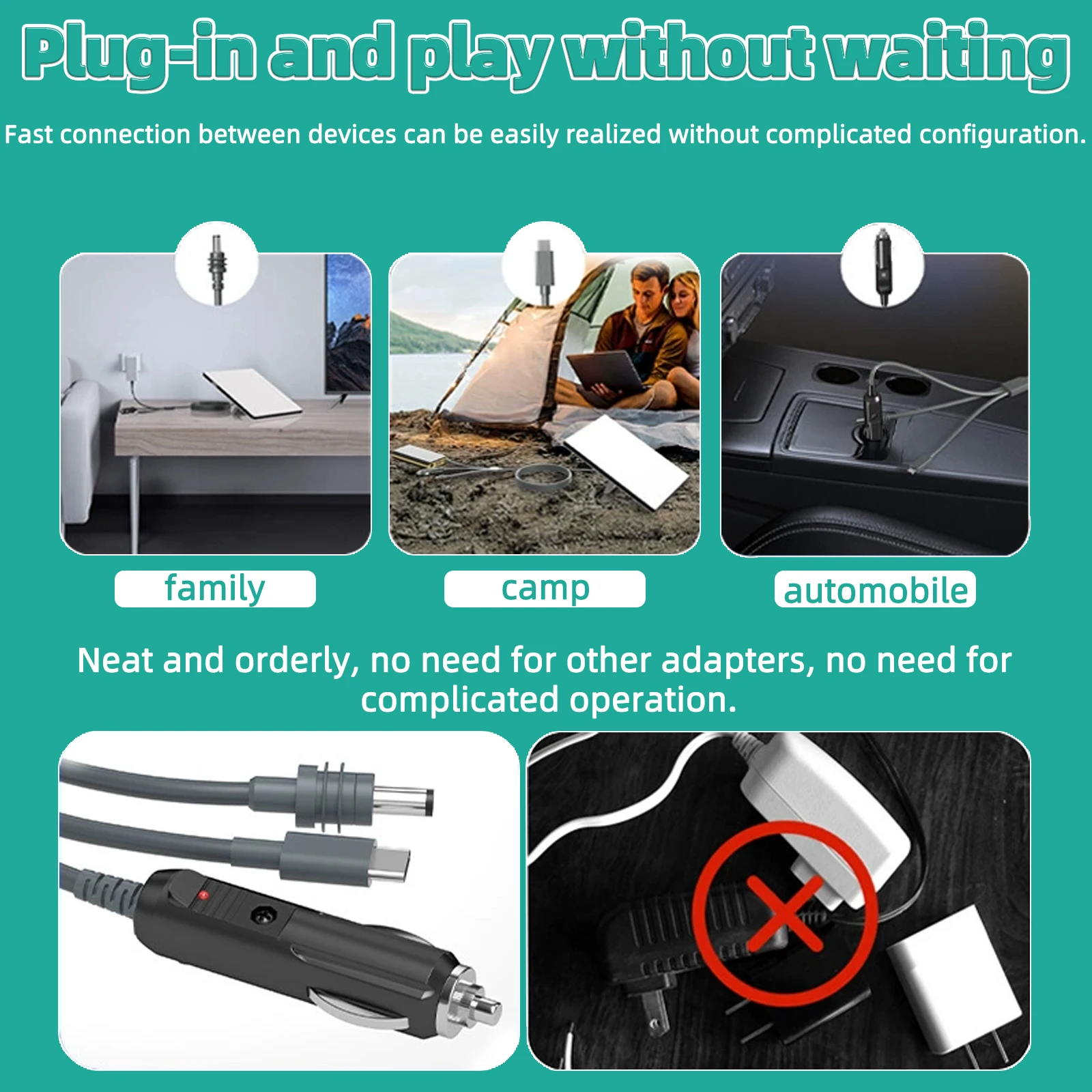 Starlink Mini 3-in-1 Power hdmi Cable – Type-C/DC/Cigarette Lighter 100W Fast Charge Waterproof & Durable for Multi-Scenario Use