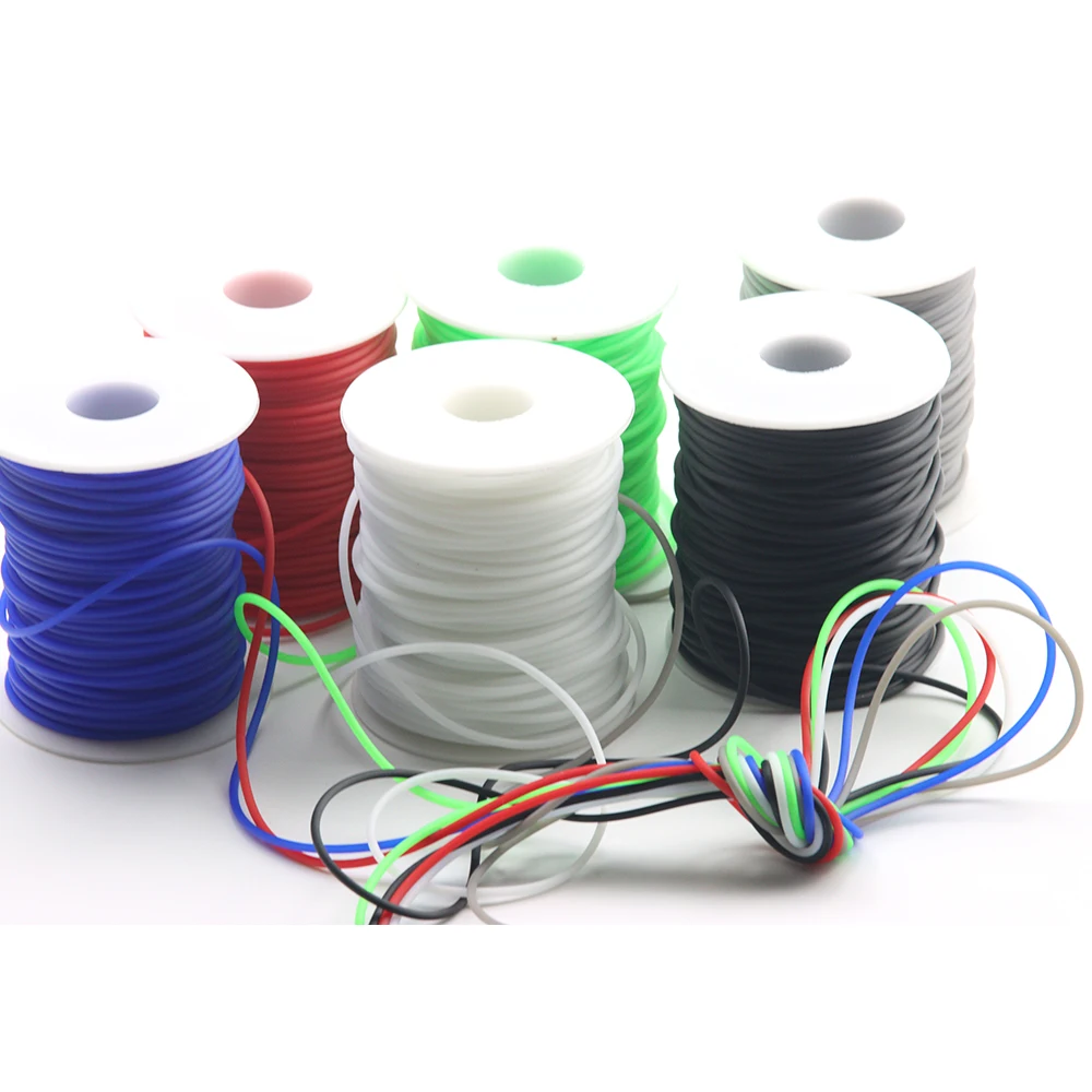 2MM 1Roll  Color Silicone Hollow Round Tube Soft Rubber Tubing Jewelry Cord Cover Memory Wire DIY Necklace/Bracelet Making