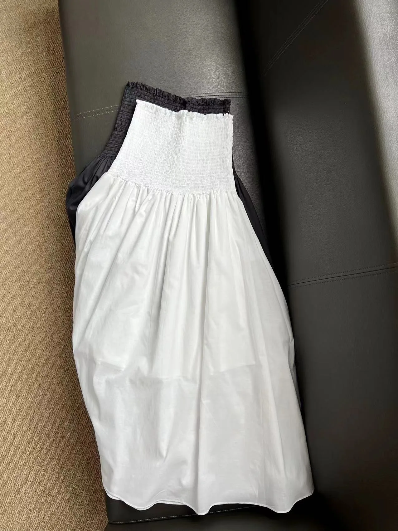 Elegant  Sleeveless Top with Waist Pleats High Waist A-Line Skirt for Women Commute Style Summer Cotton Woven Fabric