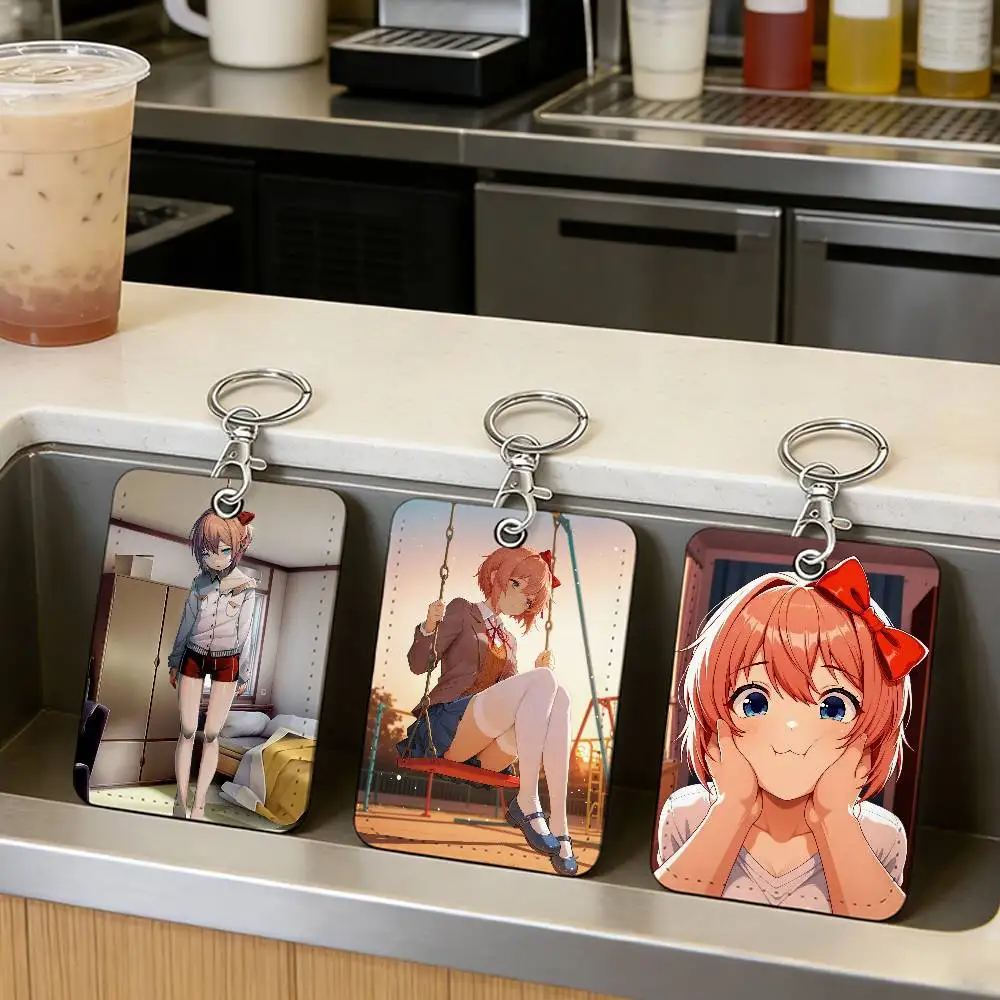 

Держатель для карт Game DDLC S-Sayori с брелоком для пропуска в здание, проездного на автобус и кредитных/банковских карт, защитный чехол